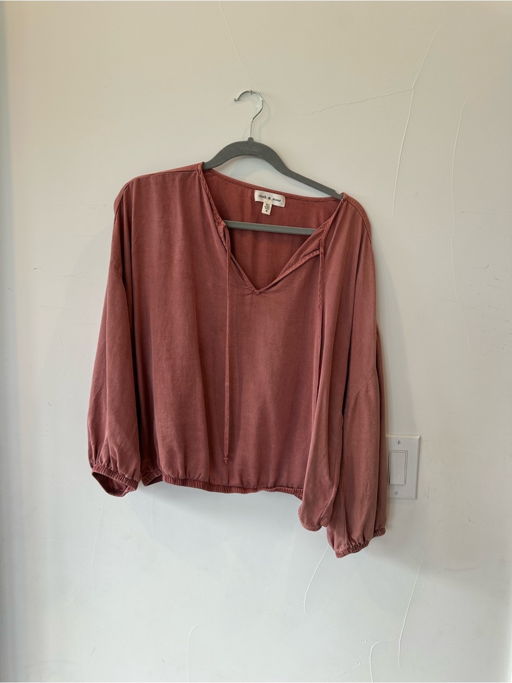cloth & stone Mauve V-Neck Long Sleeve Tunic
